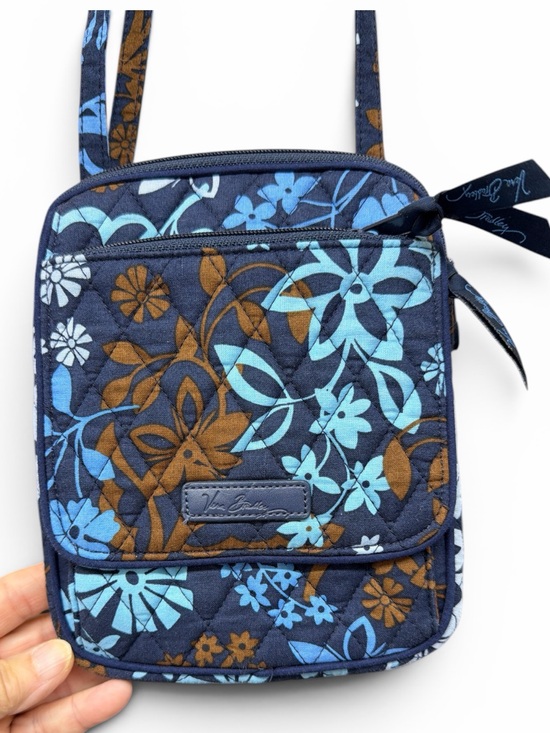Vera Bradley Handbags - Vera Bradley Mini Hipster Crossbody Bag – Retired Blue & Brown Floral Print